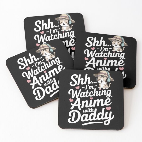 Item preview, Shh I'm Watching Anime with Daddy Cute Cat designed and sold by AScribbler0.
