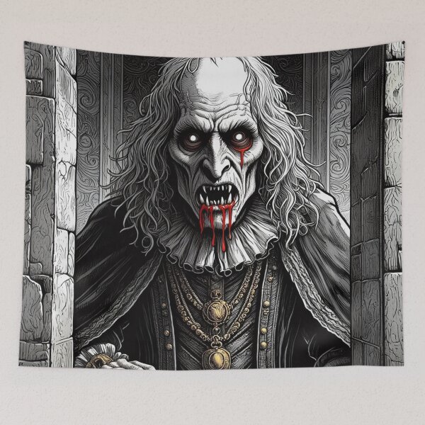 Item preview,  blood soaked horrific Evil vampire lord of death staring at you designed and sold by Vintage Designs +.