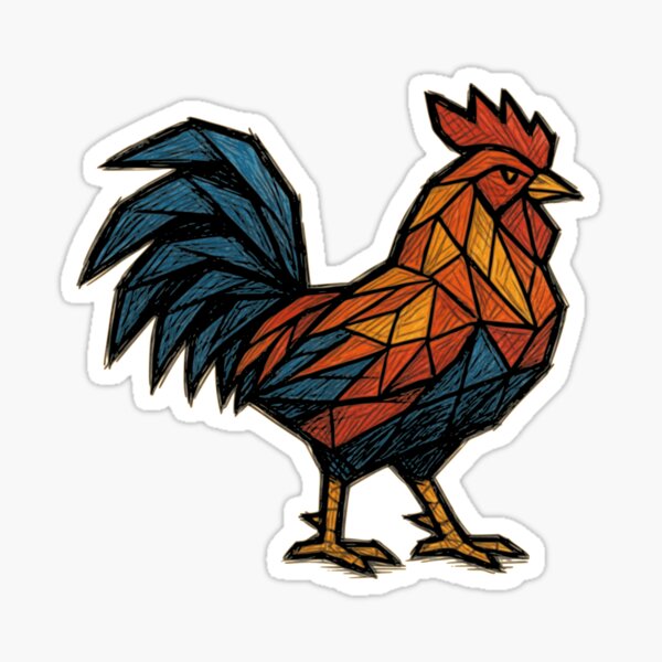 Item preview, Geometric Rooster – Bold Sketch Art designed and sold by PrimitiveTees.