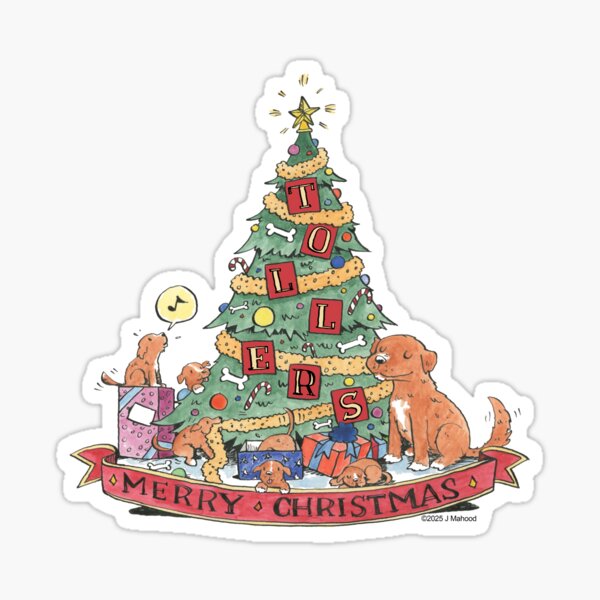 A Toller Christmas Sticker