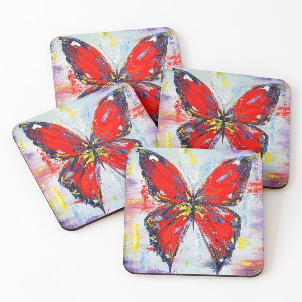 Item preview, Red Butterfly – Textured Abstract Painting designed and sold by SunnyBirdpaints.
