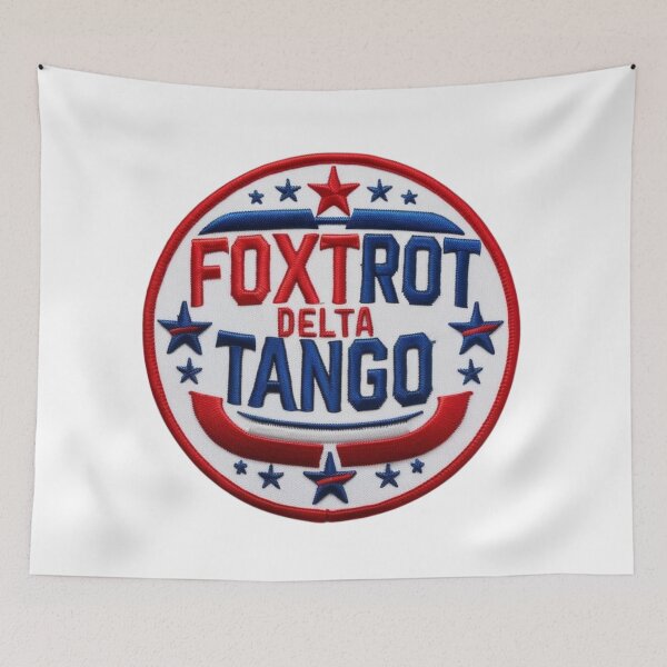 Item preview, Foxtrot Delta Tango Bold Patriotic Embroidered Patch Design designed and sold by ArtDesignTp.