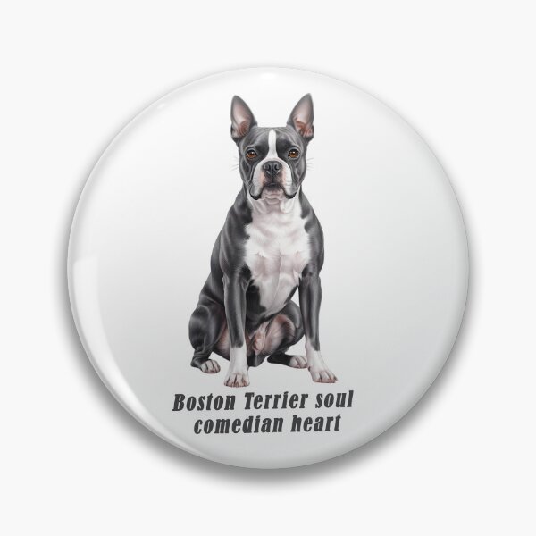 Artikelvorschau, Dunkelgrauer Boston Terrier entworfen und verkauft von Pawtraitvibes.