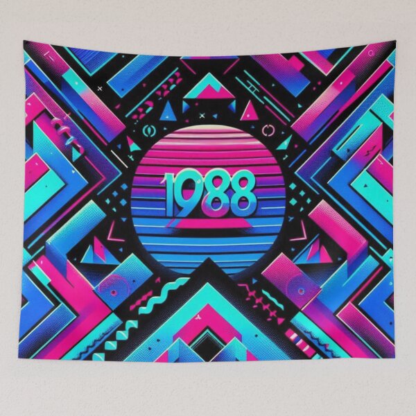 Item preview, Retro 80s 1988 Motif AI-Designed Clothing & Accessories – Vintage Art for Pattern Lovers & Unique Fashion Statements designed and sold by knalpot-design.