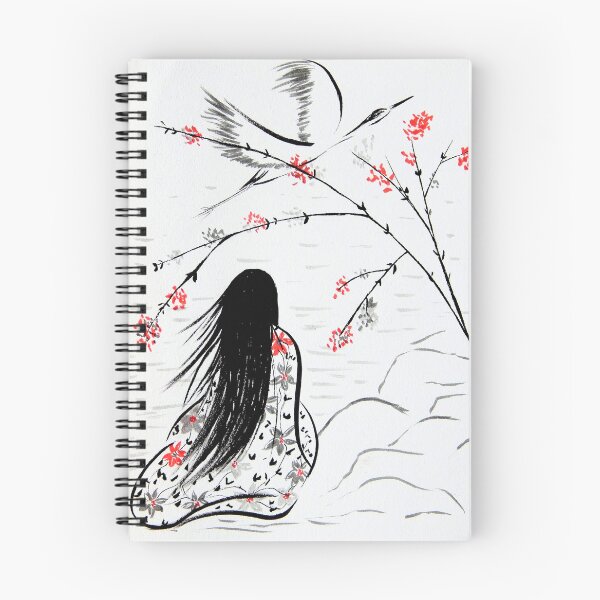 Item preview, Woman in Kimono on Beach | Japanese Cranes | Zen Art designed and sold by AngelaMarieArt.
