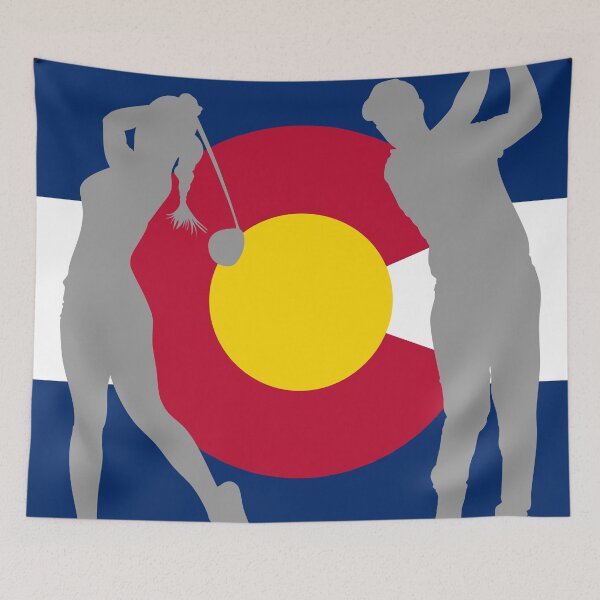 Item preview, Colorado Flag with Male and Female Golfers 052125 01 designed and sold by Lazarustci.