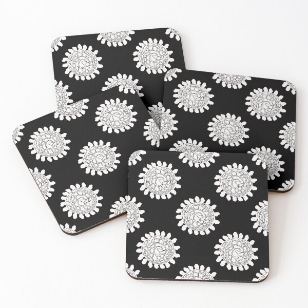 Item preview, Blush Abstract Circles on Black Repeat Blender Pattern designed and sold by Fezzyboo.
