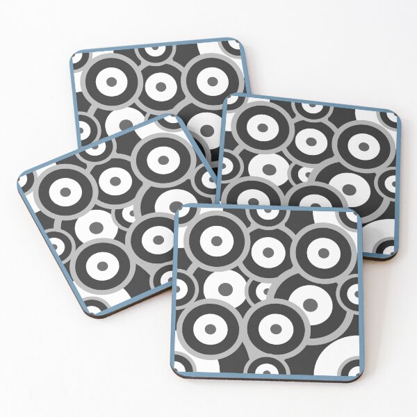 Item preview, Monochrome Repeat pattern Classic Retro RAF mod roundel designed and sold by ModSupporters.