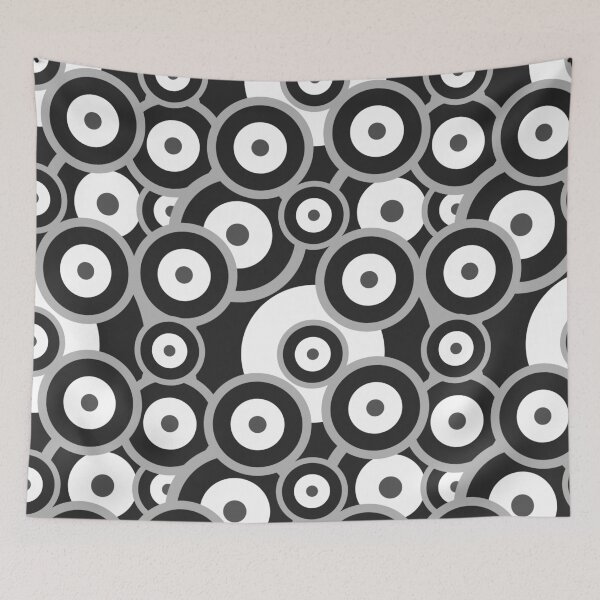 Item preview, Monochrome Repeat pattern Classic Retro RAF mod roundel designed and sold by ModSupporters.
