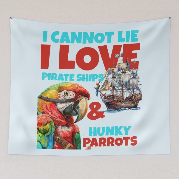 Item preview, I Cannot Lie: I Love Pirate Ships & Hunky Parrots – Watercolor Funny Parrot Design designed and sold by RedDogStudio.