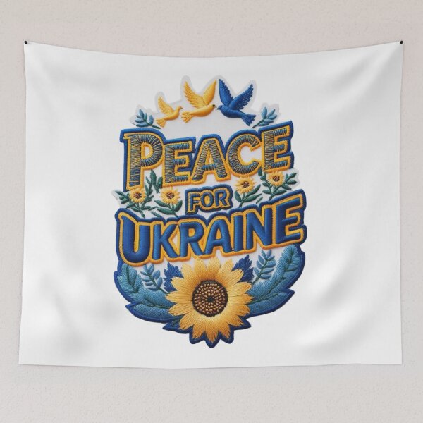 Item preview, Peace for Ukraine Embroidered Patch Design designed and sold by ArtDesignTp.