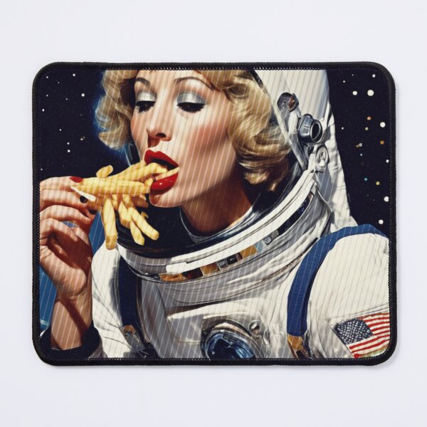 Item preview, Female Astronaut Eats French Fries 1970s Pop Aesthetic 21 designed and sold by NickWhittleArt.