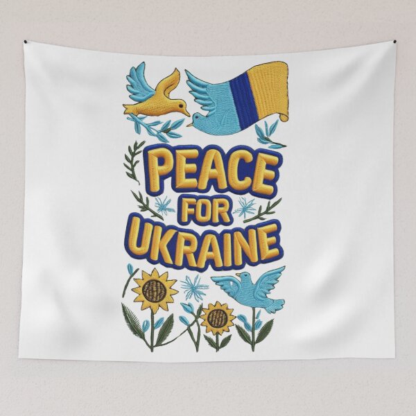 Item preview, Peace for Ukraine Embroidered Patch Design designed and sold by ArtDesignTp.