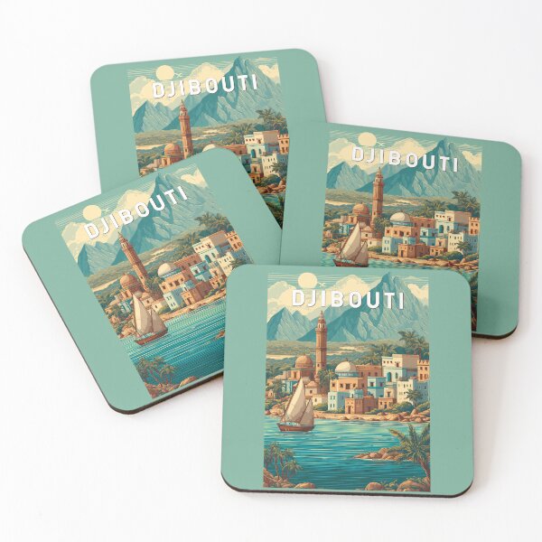 Item preview, Djibouti Illustration Travel Art Vintage designed and sold by KrisSidDesigns.