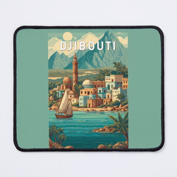 Item preview, Djibouti Illustration Travel Art Vintage designed and sold by KrisSidDesigns.