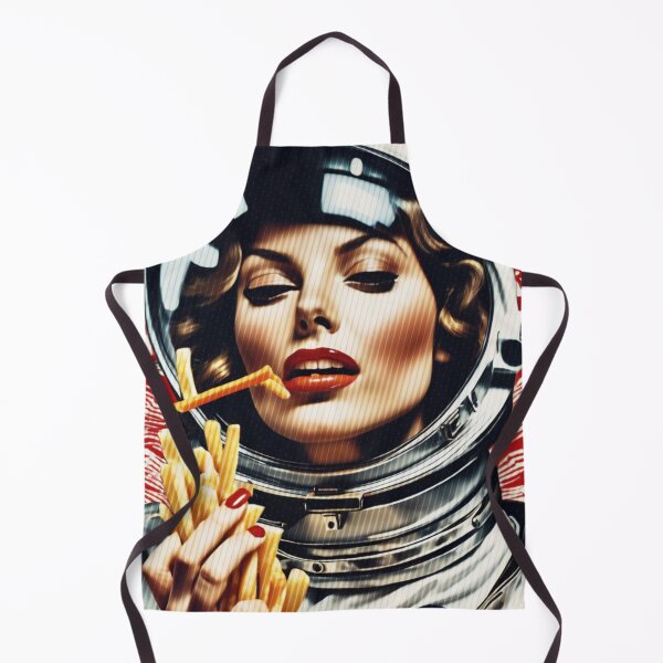 Item preview, Female Astronaut Eats French Fries 1970s Pop Aesthetic 22 designed and sold by NickWhittleArt.