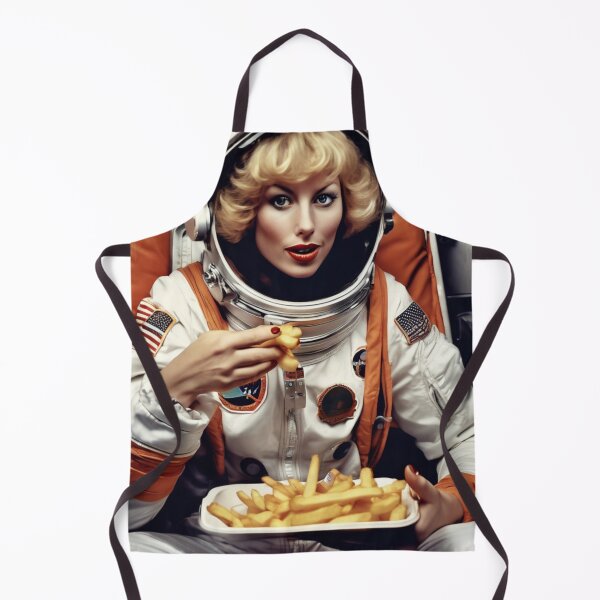 Item preview, Female Astronaut Eats French Fries 1970s Glam Aesthetic 23 designed and sold by NickWhittleArt.