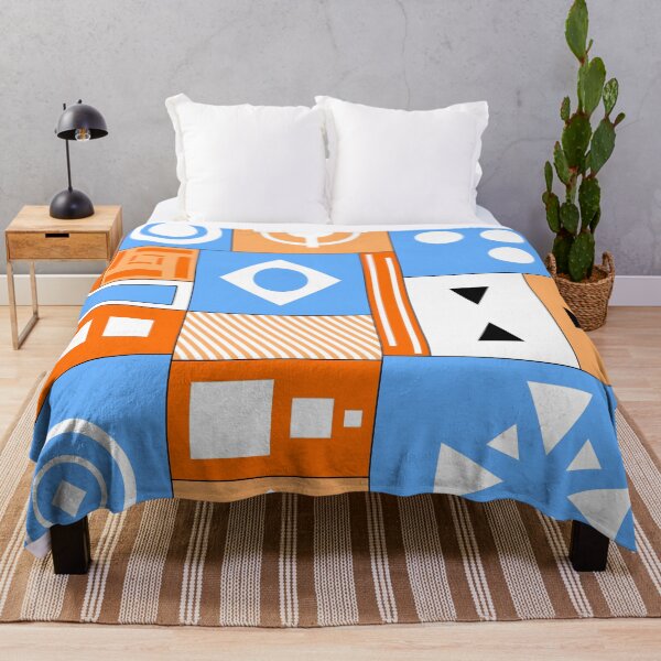 Item preview, Modern Geometric Grid Art – Orange & Blue Abstract Pattern designed and sold by PatternDesign01.