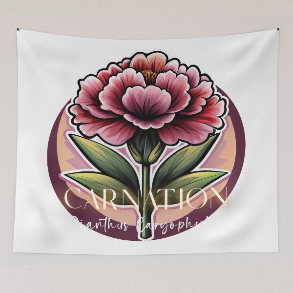Item preview, Elegant Carnation Flower Art – Bold Botanical Illustration of Dianthus Caryophyllus designed and sold by ForeverPrintsOK.