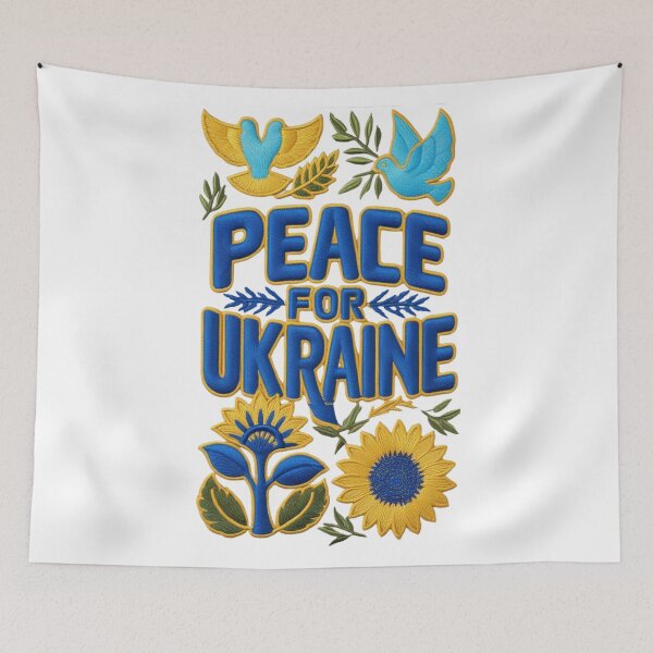 Item preview, Peace for Ukraine Embroidered Patch Design designed and sold by ArtDesignTp.