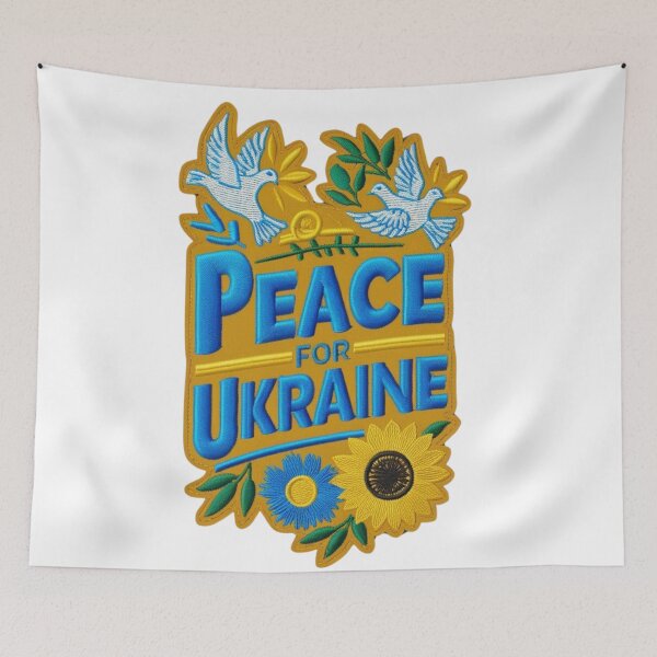 Item preview, Peace for Ukraine Embroidered Patch Design designed and sold by ArtDesignTp.
