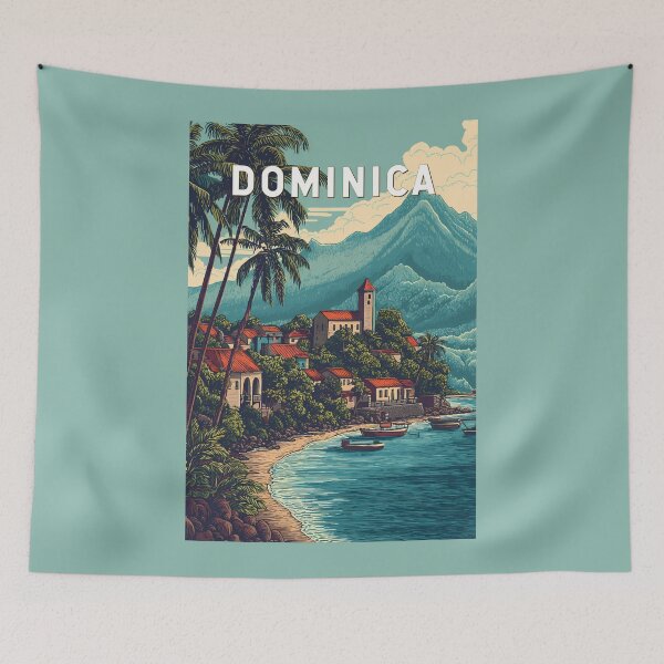 Item preview, Dominica Illustration Travel Art Vintage designed and sold by KrisSidDesigns.