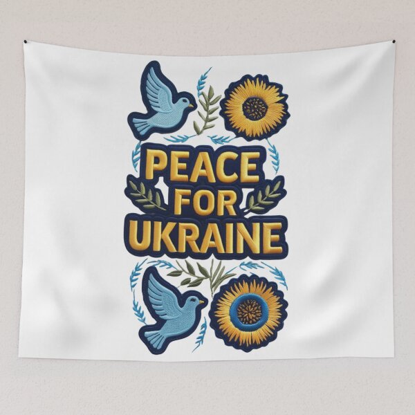 Item preview, Peace for Ukraine Embroidered Patch Design designed and sold by ArtDesignTp.
