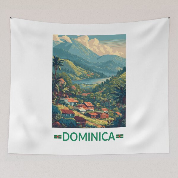 Item preview, Dominica Travel Art Vintage designed and sold by KrisSidDesigns.