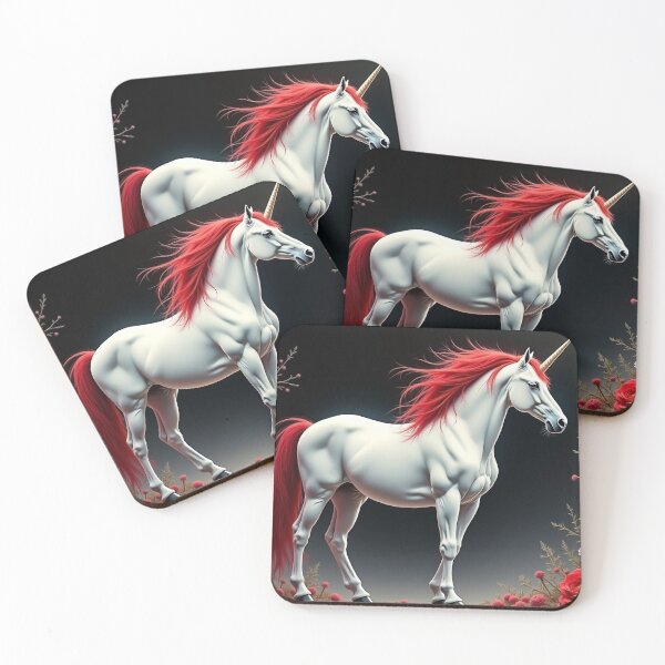 Item preview, Surreal and elegant fantasy artwork of a majestic white unicorn designed and sold by mystiquelicorne.