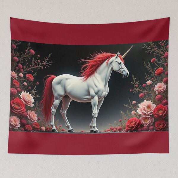Item preview, Surreal and elegant fantasy artwork of a majestic white unicorn designed and sold by mystiquelicorne.