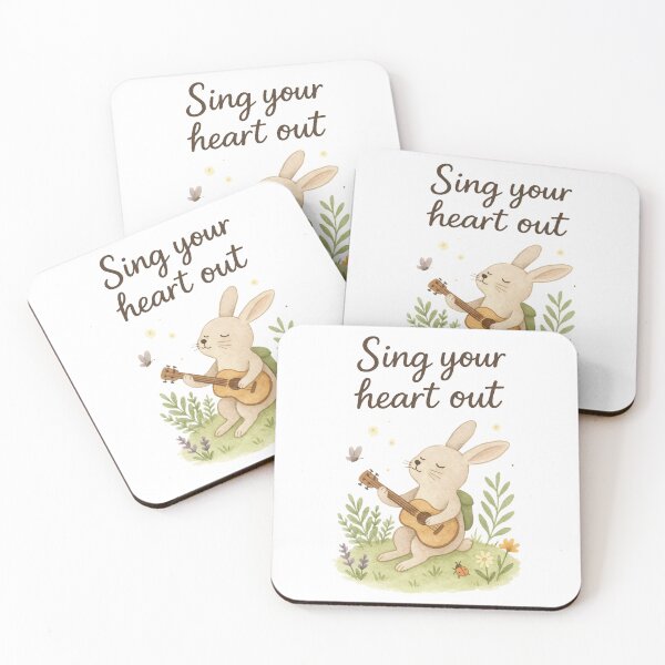 Item preview,  Sing your heart out - Bunny with Guitar designed and sold by ArtStyleAlice.