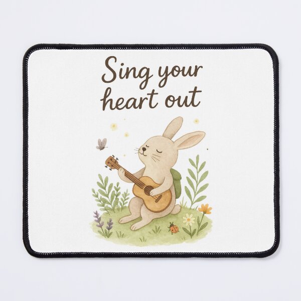 Item preview, Sing your heart out - Bunny with Guitar designed and sold by ArtStyleAlice.