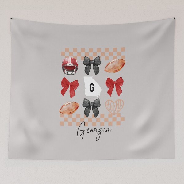 Item preview, Vintage Bows Checkerboard and Georgia Football designed and sold by PUSH Proper Prints.