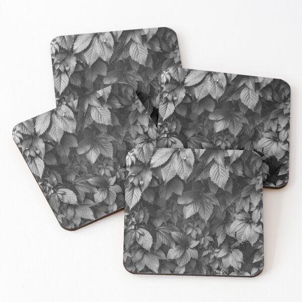 Item preview, Black and white textured wall covered with dense ivy designed and sold by DFLC Prints.