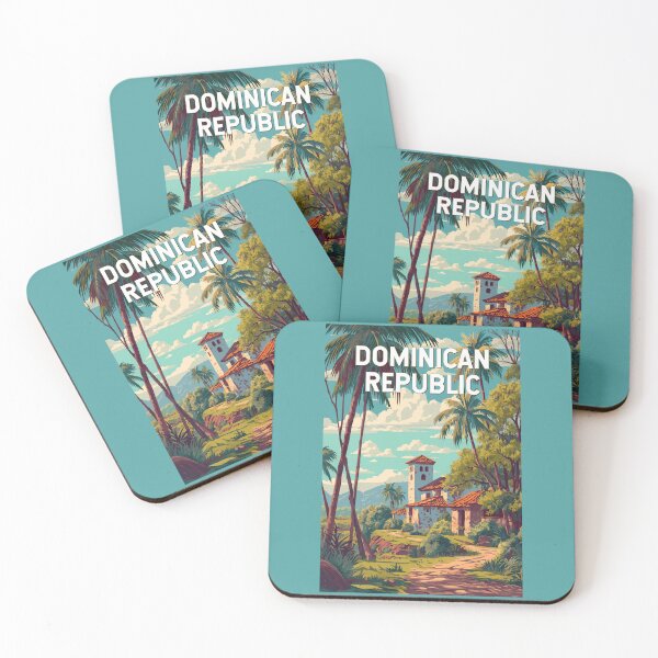 Item preview, Dominican Republic Illustration Travel Art Vintage designed and sold by KrisSidDesigns.