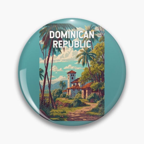 Item preview, Dominican Republic Illustration Travel Art Vintage designed and sold by KrisSidDesigns.