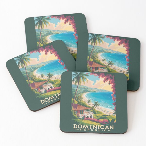 Item preview, Dominican Republic Beach Illustration Travel Art Vintage designed and sold by KrisSidDesigns.