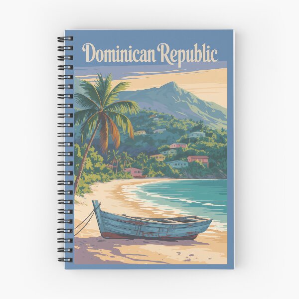 Item preview, Dominican Republic Boat Illustration Travel Art Vintage designed and sold by KrisSidDesigns.