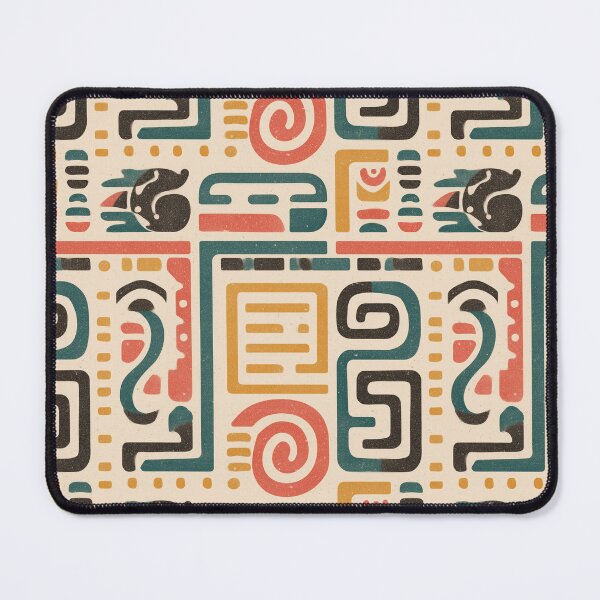 Item preview, Monumental Greca Pattern in Cochineal and Jade designed and sold by Moisky Patterns.