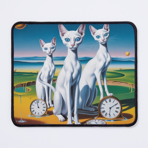 Item preview, 3 elegant white cats with blue eyes in a surreal style designed and sold by Lilashakti ⭐️ ⭐️ ⭐️ ⭐️ ⭐️.