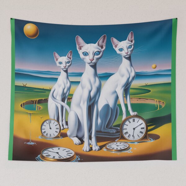 Item preview, 3 elegant white cats with blue eyes in a surreal style designed and sold by Lilashakti ⭐️ ⭐️ ⭐️ ⭐️ ⭐️.