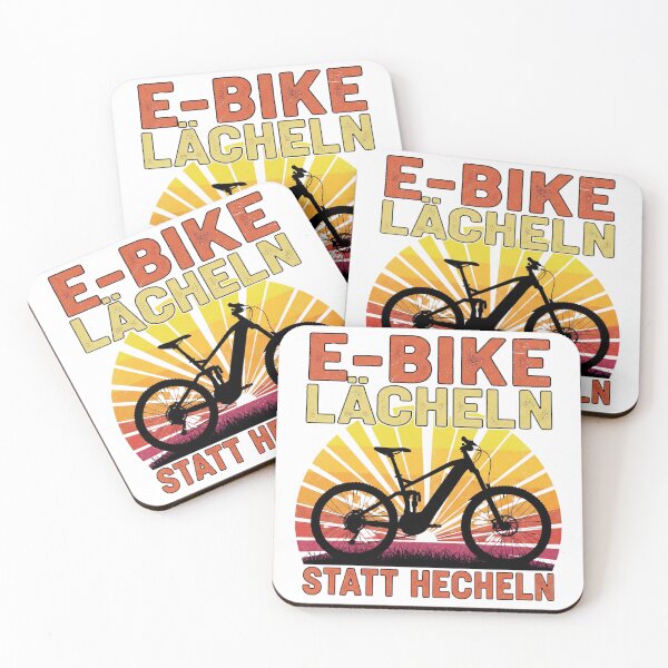 Item preview, E-Bike Lächeln Statt Hecheln Retro Sunburst Silhouette designed and sold by SlocifieShop.