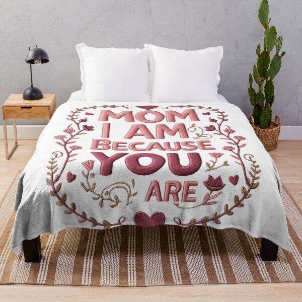 Item preview, Mom I Am Because You Are Embroidered Floral Patch Design designed and sold by ArtDesignTp.