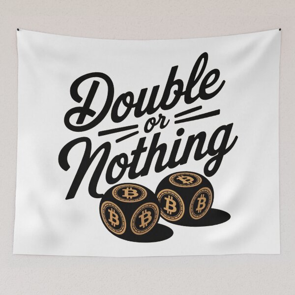 Item preview, Double or nothing, bitcoin to the moon, bitcoin crypto designed and sold by NoetherSym.