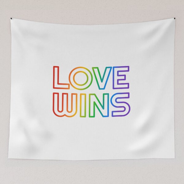 Item preview, Love Wins LGBT Rainbow Text   designed and sold by Inspirationmotivation.