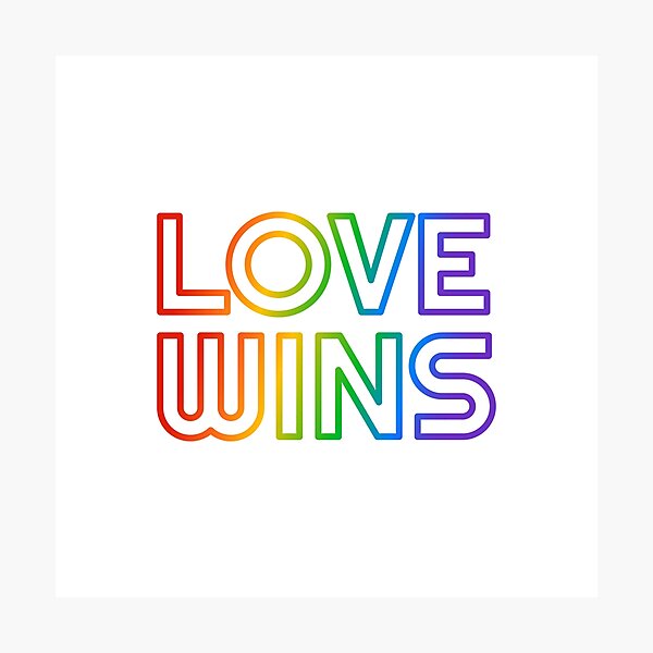 Item preview, Love Wins LGBT Rainbow Text   designed and sold by Inspirationmotivation.