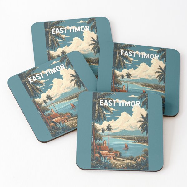 Item preview, East Timor Illustration Travel Art Vintage designed and sold by KrisSidDesigns.