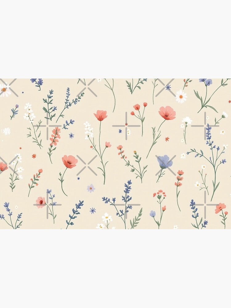 Thumbnail 4 von 4, Täschchen, Nahtloses Muster „Wildblumenwiese“ – Handgezeichnetes botanisches Design auf sanftem Beige designt und verkauft von zooin999.