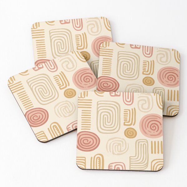 Item preview, Organic Zapotec Spirals in Sand and Cochineal designed and sold by Moisky Patterns.