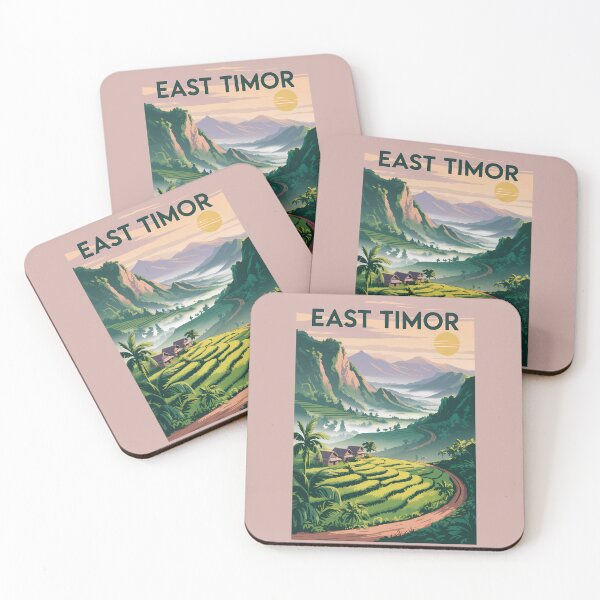 Item preview, East Timor Fields Illustration Travel Art Vintage designed and sold by KrisSidDesigns.